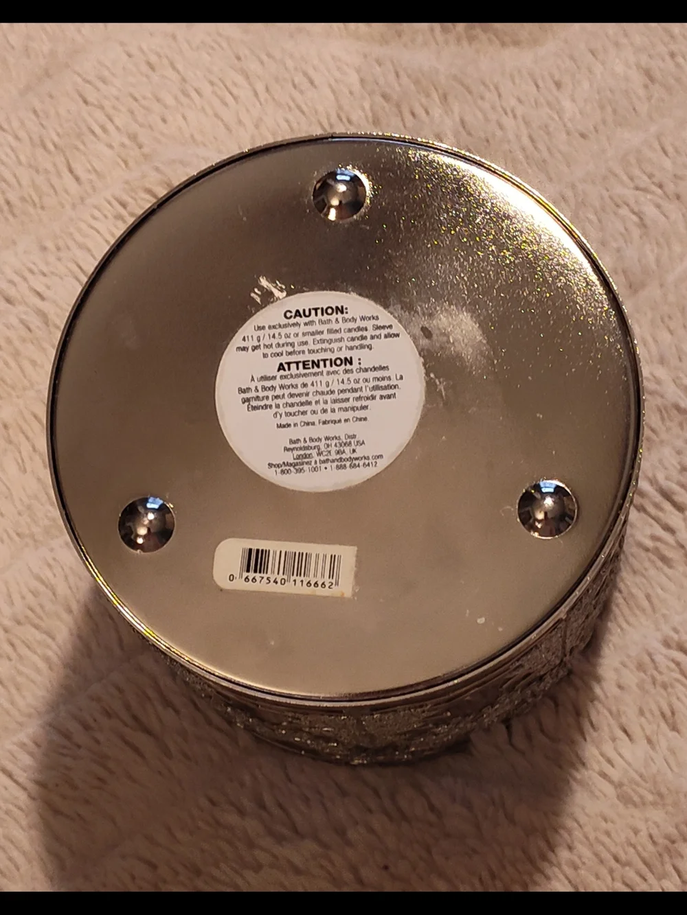 Like-New! Bath & Body Works Silver Snowflake & Pine Tree Candle Holder - Picture 10 of 12